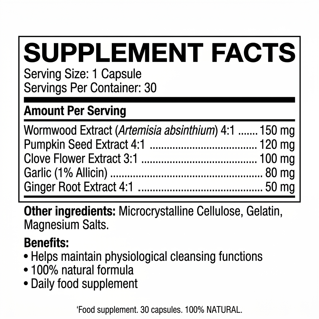Таблица Supplement Facts на Herbofil